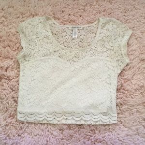 White Lace Crop Top